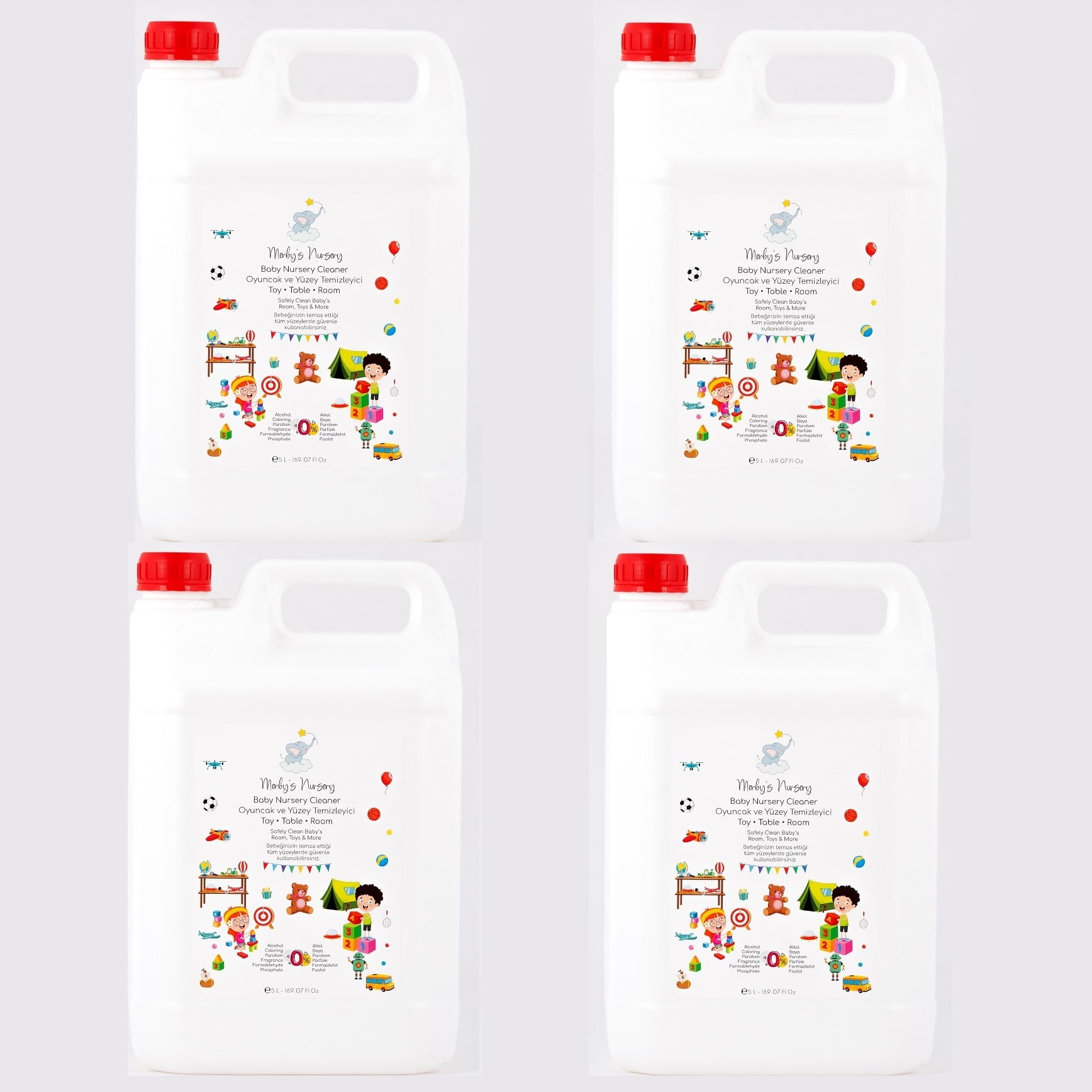 Merby's Nursery Oyuncak ve Yüzey Temizleyici 5LT 4lü SET