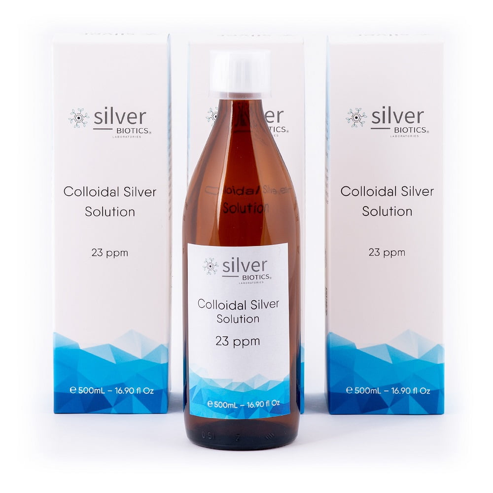 silverBIOTICS 23ppm 500ml 3lü Set Kolloidal Gümüş Suyu